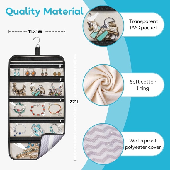 MISSLO Hanging and Foldable Jewelry / Accessory Organizer - Picture 5 of 9